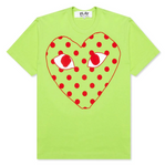 Comme des Garcons PLAY Pastelle Polka Dot Logo T-Shirt - Green