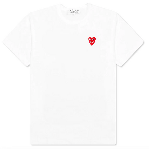 Comme des Garcons PLAY Stacked Heart T-Shirt - White